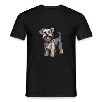 Yorkshire Terrier Dog - Men's T-Shirt - black - Front - AI Model Male 178 light (178cm)