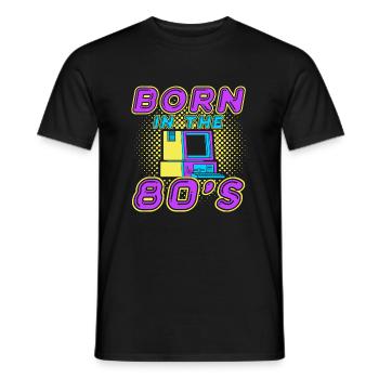 Born in the 80s 80s retro 1980 - Men's T-Shirt - black - Front - AI Model Male 178 light (178cm)