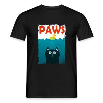 Pattes - Grands chats de requin blanc - T-shirt homme - noir - Devant - AI Model Male 178 light (178cm)