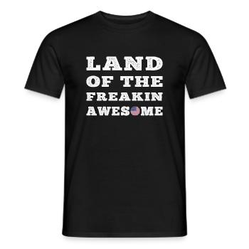 USA Land of the Freaking Awesome Gift Style - Men's T-Shirt - black - Front - AI Model Male 178 light (178cm)