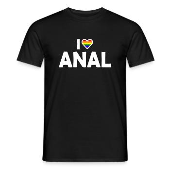 I love anal - T-shirt homme - noir - Devant - AI Model Male 178 light (178cm)
