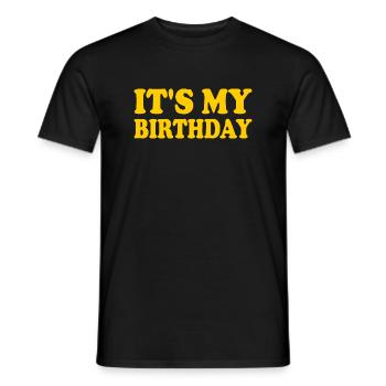 It's my birthday - Men's T-Shirt - black - Front - AI Model Male 178 light (178cm)