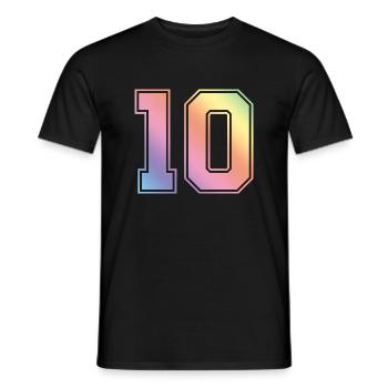 10 Zahl Bunt - Männer T-Shirt - Schwarz - Vorne - AI Model Male 178 light (178cm)