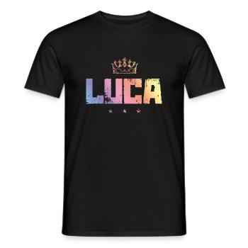 Luca - Männer T-Shirt - Schwarz - Vorne - AI Model Male 178 light (178cm)