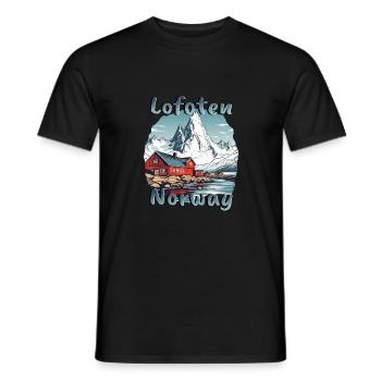Lofoten Norway Natural Paradise - Men's T-Shirt - black - Front - AI Model Male 178 light (178cm)
