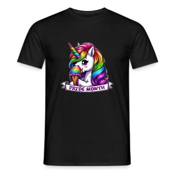 LGBTQ Pride Monat Einhorn Regenbogen Toleranz - Männer T-Shirt - Schwarz - Vorne - AI Model Male 178 light (178cm)