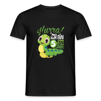 Lustige Raupe 5 Geburtstag Kinder T-Shirt 5 Jahre - Männer T-Shirt - Schwarz - Vorne - AI Model Male 178 light (178cm)