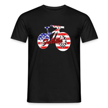 Cool Fat Bike USA - Men's T-Shirt - black - Front - AI Model Male 178 light (178cm)