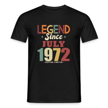 Geburtstagsgeschenk 52 Jahre Juli 1972 Legende - Männer T-Shirt - Schwarz - Vorne - AI Model Male 178 light (178cm)