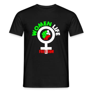 Women life freedom - Men's T-Shirt - black - Front - AI Model Male 178 light (178cm)