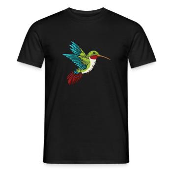 Colibri oiseau colibris colibri à gorge rubis - T-shirt homme - noir - Devant - AI Model Male 178 light (178cm)
