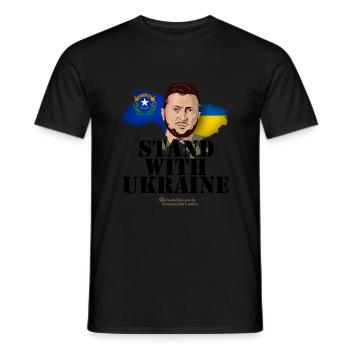 Ukraine supporter Merch Nevada Zelenskyj - Men's T-Shirt - black - Front - AI Model Male 178 light (178cm)