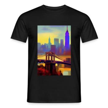 New York City Skyline - Men's T-Shirt - black - Front - AI Model Male 178 light (178cm)