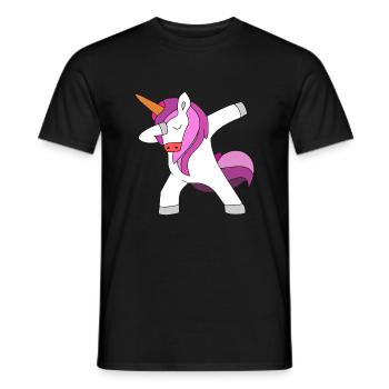 rosa einhorn dabbing unicorn pink einhörner - Männer T-Shirt - Schwarz - Vorne - AI Model Male 178 light (178cm)