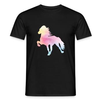 Islandpferd Watercolor rainbow - T-shirt homme - noir - Devant - AI Model Male 178 light (178cm)