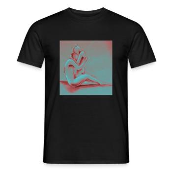 umarmung - Männer T-Shirt - Schwarz - Vorne - AI Model Male 178 light (178cm)