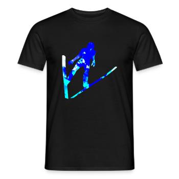 Saut à ski Hommes Femmes Sauteur à ski Vol à ski - T-shirt homme - noir - Devant - AI Model Male 178 light (178cm)