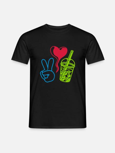 Love Peace Bubble Tea - Men's T-Shirt - black