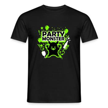 Monstre de fête vert - T-shirt homme - noir - Devant - AI Model Male 178 light (178cm)