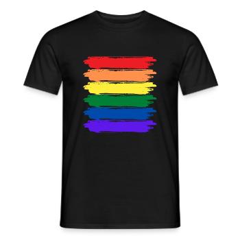 LGBTQIA+ Minimalistisch - Männer T-Shirt - Schwarz - Vorne - AI Model Male 178 light (178cm)