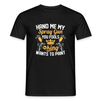 Donnez-moi mon pistolet de pulvérisation Vous les imbéciles Auto Body Painter - T-shirt homme - noir - Devant - AI Model Male 178 light (178cm)