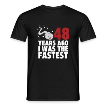 Vor 48 Jahren war ich der Schnellste - Männer T-Shirt - Schwarz - Vorne - AI Model Male 178 light (178cm)