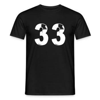 33 Zahl Trikot - Männer T-Shirt - Schwarz - Vorne - AI Model Male 178 light (178cm)