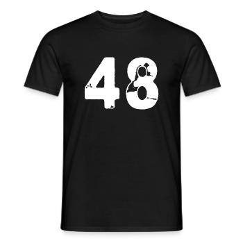 48 Zahl Trikot - Männer T-Shirt - Schwarz - Vorne - AI Model Male 178 light (178cm)
