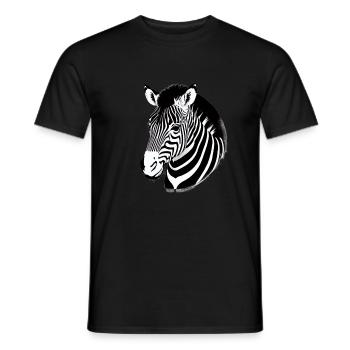 Fun Zebra Cartoon Funny Nature Animal Safari 3 - Men's T-Shirt - black - Front - AI Model Male 178 light (178cm)