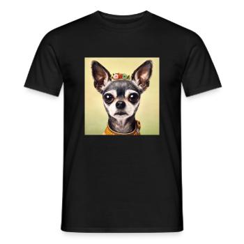 Chica Chihuahua Cute Romantic Design - Men's T-Shirt - black - Front - AI Model Male 178 light (178cm)