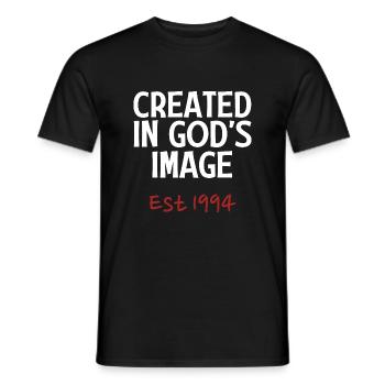 Créé à l’image de Dieu est 1994 - T-shirt homme - noir - Devant - AI Model Male 178 light (178cm)