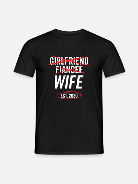 Girlfriend Fiancée Wife Est 2020 - Men's T-Shirt - black