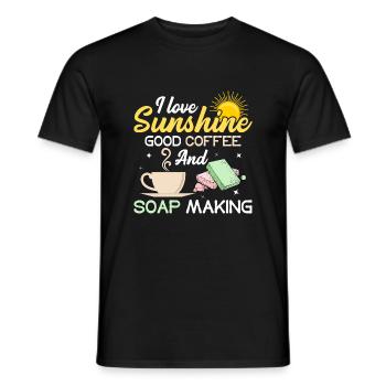 I Love Sunshine Good Coffee And Soap Making Soapma - Men's T-Shirt - black - Front - AI Model Male 178 light (178cm)