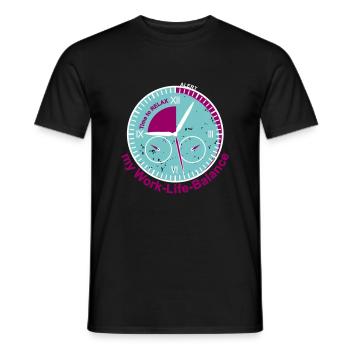 Il est temps de se détendre horloge horloge relaxant relax moderne - T-shirt homme - noir - Devant - AI Model Male 178 light (178cm)