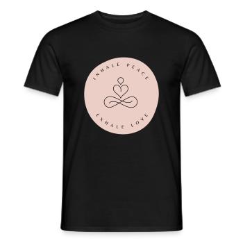 Inspirez la paix, expirez l’amour - T-shirt homme - noir - Devant - AI Model Male 178 light (178cm)