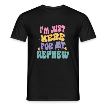i'm Just Here For My Nephew funny Vintage groovy - T-shirt homme - noir - Devant - AI Model Male 178 light (178cm)