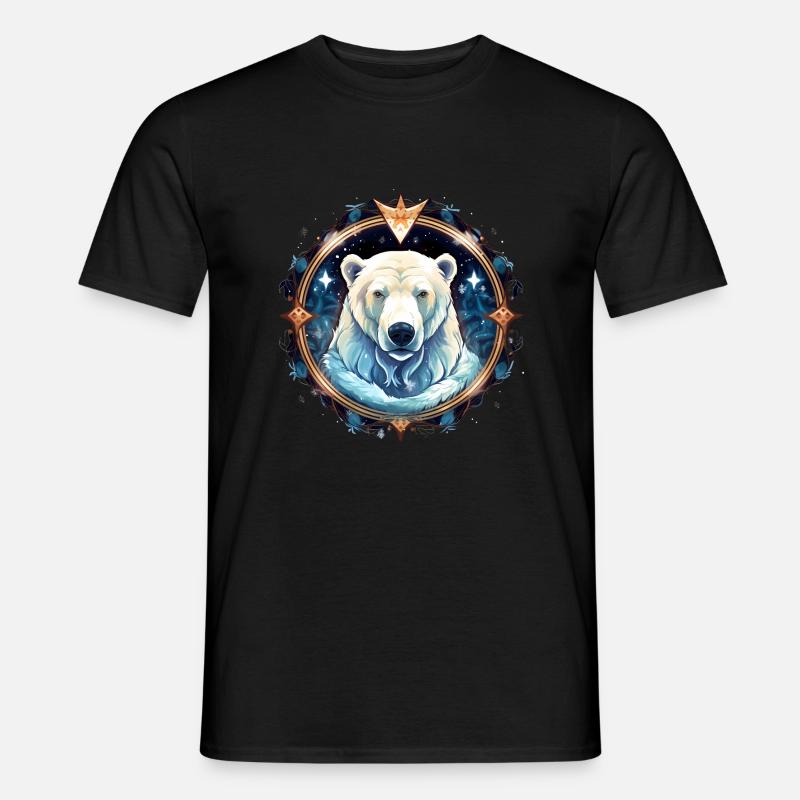 Eisbär mit verschneiten Elementen, Liebesbären - Männer T-Shirt - Schwarz