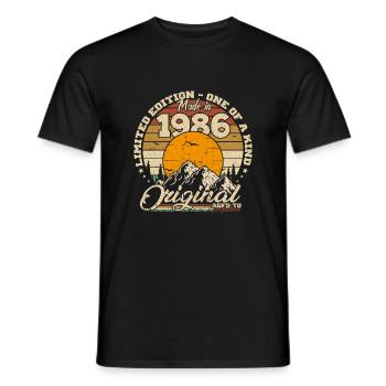 Made in 1986 Cadeau anniversaire 1986 Rétro 1986 - T-shirt homme - noir - Devant - AI Model Male 178 light (178cm)