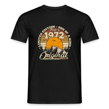 Made in 1972 Cadeau anniversaire 1972 Rétro 1972 - T-shirt homme - noir - Devant - AI Model Male 178 light (178cm)
