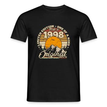 Made in 1998 Retro 1998 Birthday Gift - Men's T-Shirt - black - Front - AI Model Male 178 light (178cm)