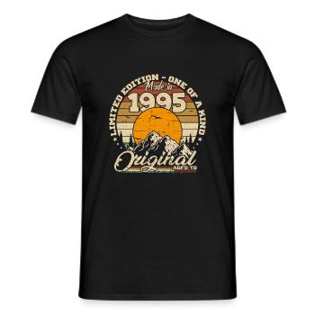 Made in 1995 Cadeau anniversaire 1995 Rétro 1995 - T-shirt homme - noir - Devant - AI Model Male 178 light (178cm)