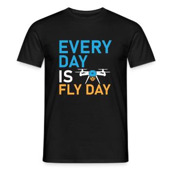 Every Day Is Fly Day Drone Pilot RC Flight - Männer T-Shirt - Schwarz - Vorne - AI Model Male 178 light (178cm)