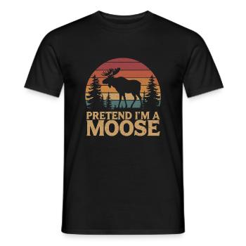 Amour humoristique pour l’orignal - T-shirt homme - noir - Devant - AI Model Male 178 light (178cm)