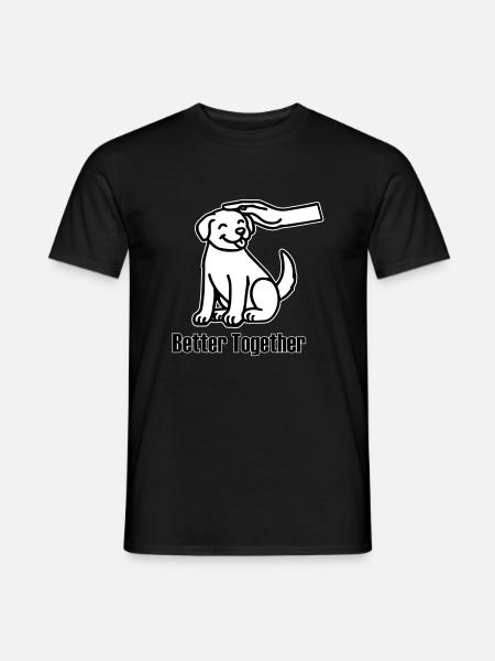 Hand petting a dog - Better together design - Men's T-Shirt - black
