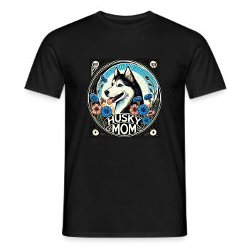 Husky Mom Vintage Style Dog Lover Design - T-shirt homme - noir - Devant - AI Model Male 178 light (178cm)