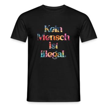 PERSONNE N’EST ILLÉGAL - L’Original - T-shirt homme - noir - Devant - AI Model Male 178 light (178cm)