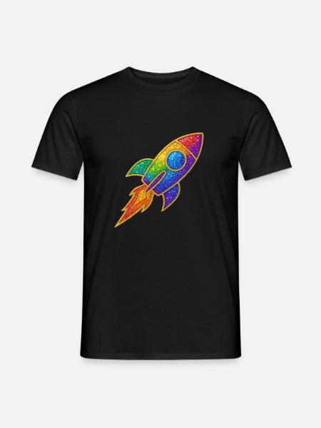 GlitzerRakete Regenbogen Durchstarter Glitzer Gold - Männer T-Shirt - Schwarz