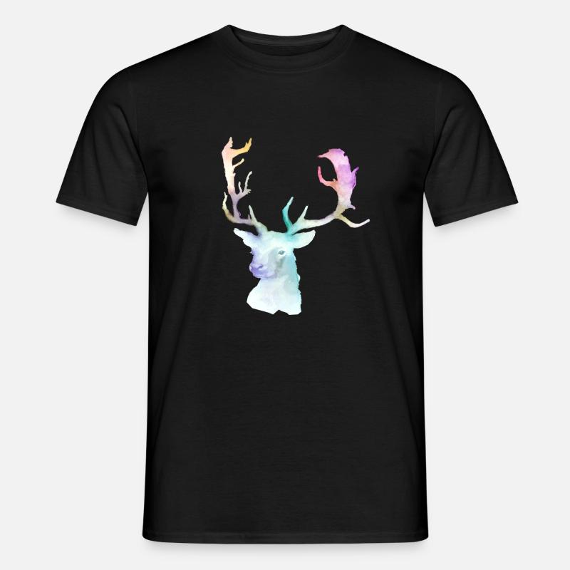 Hirsch - Männer T-Shirt - Schwarz