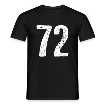 72 Zahl Vintage - Männer T-Shirt - Schwarz - Vorne - AI Model Male 178 light (178cm)