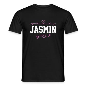 Jasmin - Männer T-Shirt - Schwarz - Vorne - AI Model Male 178 light (178cm)